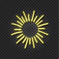 Vector Neon Sunshine, Shine Icon, Yellow Glowing Shine Template. Royalty Free Stock Photo