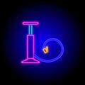 Vector neon flat icon of car wheel hand pump Royalty Free Stock Photo