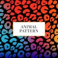 Vector neon gradient animal print. Seamless leopard pattern design for fabric and textile, packaging, web and social