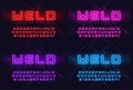 Vector neon industrial style display typeface, font, alphabet Royalty Free Stock Photo