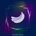 Vector neon light banana icon. Layers grouped for easy editing Royalty Free Stock Photo