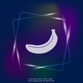 Vector neon light banana icon. Layers grouped for easy editing Royalty Free Stock Photo