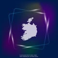 Vector neon light icon map of Republic of Ireland. Layers grouped for easy editing illustration. For your design.