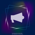 Vector neon light icon megafon. Layers grouped for easy editing Royalty Free Stock Photo
