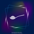 Vector neon light icon of a spoon with sugar or salt. Layers gr Royalty Free Stock Photo