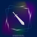 Vector neon light icon sword. Layers grouped for easy editing il