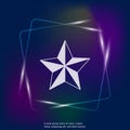 Vector neon light image five-pointed star. Star symbol. Layers g