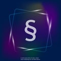 Vector neon light image of a paragraph. Vector illustration par