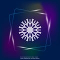 Vector neon light image of a snowflake. Snow icon. Snow in winter. Layers grouped for easy editing illustration. For your design.