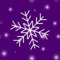 Vector neon light image of a snowflake. Snow icon. Snow in winter. Layers grouped for easy editing illustration. For your design.