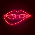 Vector neon lips.