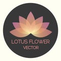 Vector Neon Lotus Flower Natural Logo Illustration