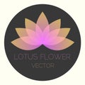 Vector Neon Lotus Flower Natural Logo Illustration