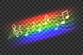 Vector Neon Rainbow Color Abstract Music Wave, Musical Notes, Illustration Isolated. Royalty Free Stock Photo