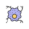 Nerve cell, neuron, human anatomy flat color line icon.