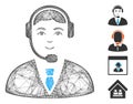 Network Call Center Operator Vector Mesh Royalty Free Stock Photo