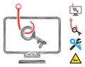 Network Computer Key Phishing Vector Mesh Royalty Free Stock Photo