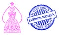 Textured Rubber Woman Stamp and Net Bride Mesh