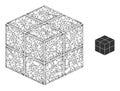 Net Mesh 3D Cube Icon Royalty Free Stock Photo