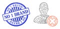 Textured No 1 Brand Stamp and Hatched Delete User Mesh Royalty Free Stock Photo