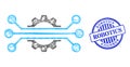 Grunge Robotics Badge and Net Hitech Industry Web Mesh