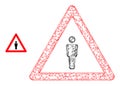 Network Mesh Human Warning Icon