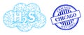Grunge Chicago Badge and Net Hydrogen Sulfide Cloud Mesh Royalty Free Stock Photo