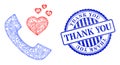 Scratched Thank You Badge and Network Romantic Phone Mesh