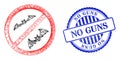 Scratched No Guns Stamp Seal and Network Stop Bats Mesh