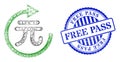 Grunge Free Pass Seal and Net Yuan Repay Web Mesh