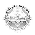 Vector Netherlands City Badge, Linear Style