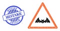 Distress Mistake Seal and Network Bat Warning Web Mesh Royalty Free Stock Photo