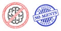 Grunge No Agents Stamp and Network Brainless Web Mesh Royalty Free Stock Photo