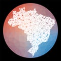 Vector network Brazil map. Royalty Free Stock Photo