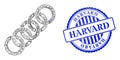 Rubber Harvard Stamp and Network Circle Chain Mesh