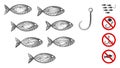 Net Fish Hook Vector Mesh Royalty Free Stock Photo