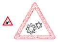 Hatched Mesh Gears Warning Icon