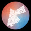 Vector network Jordan map. Royalty Free Stock Photo