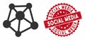 Network Links Icon with Grunge Social Media Stamp Royalty Free Stock Photo
