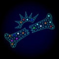 Vector Network Mesh Bone Fracture with Light Spots for New Year Royalty Free Stock Photo