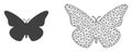 Vector Network Mesh Butterfly and Flat Icon