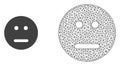 Vector Network Mesh Neutral Smiley and Flat Icon