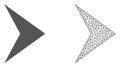 Vector Network Mesh Right Direction and Flat Icon