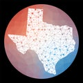 Vector network Texas map.