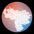 Vector network Venezuela map. Royalty Free Stock Photo