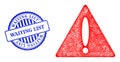 Textured Waiting List Stamp Seal and Network Warning Triangle Mesh