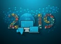 Vector 2019 new year business innovation technology set application Royalty Free Stock Photo