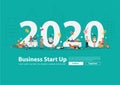 Vector 2020 new year business people working lifestyle ideas concept