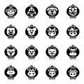 Vector New Year in Chinese calendar icon set Royalty Free Stock Photo