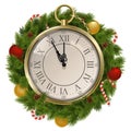 Vector New Year Concept with Clock Royalty Free Stock Photo